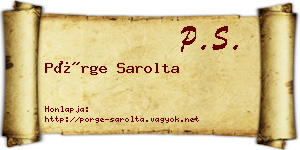 Pörge Sarolta névjegykártya