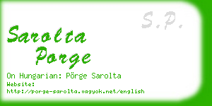 sarolta porge business card